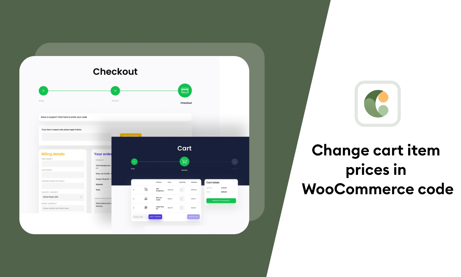 Change cart item prices in WooCommerce code