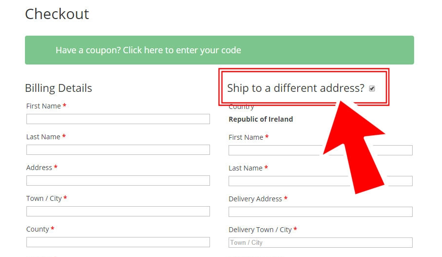 Ship to a different address button image