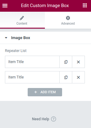 Elementor custom image box