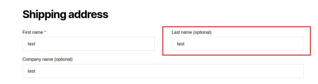 Disable Shipping LastName Field Validation