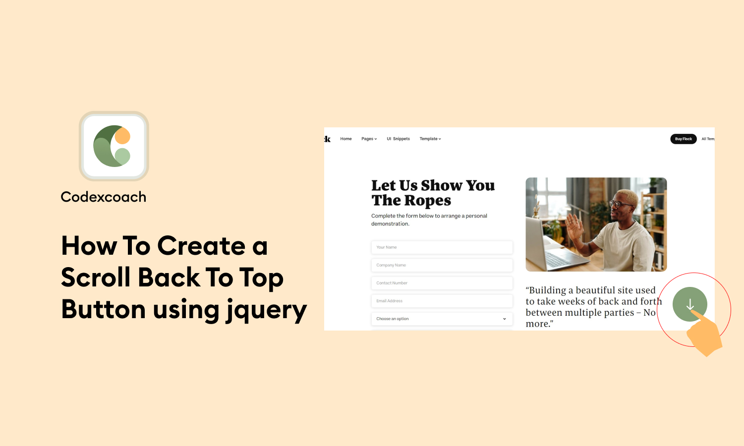 How To Create a Scroll Back To Top Button using jquery