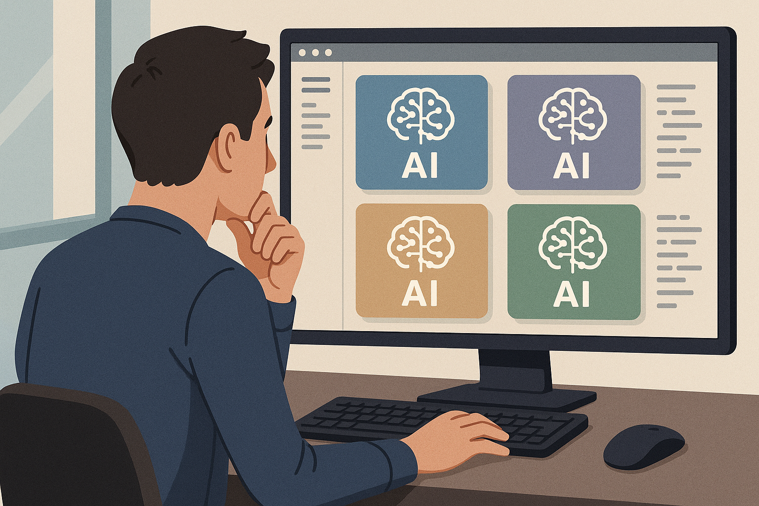 Web developer evaluating AI tools