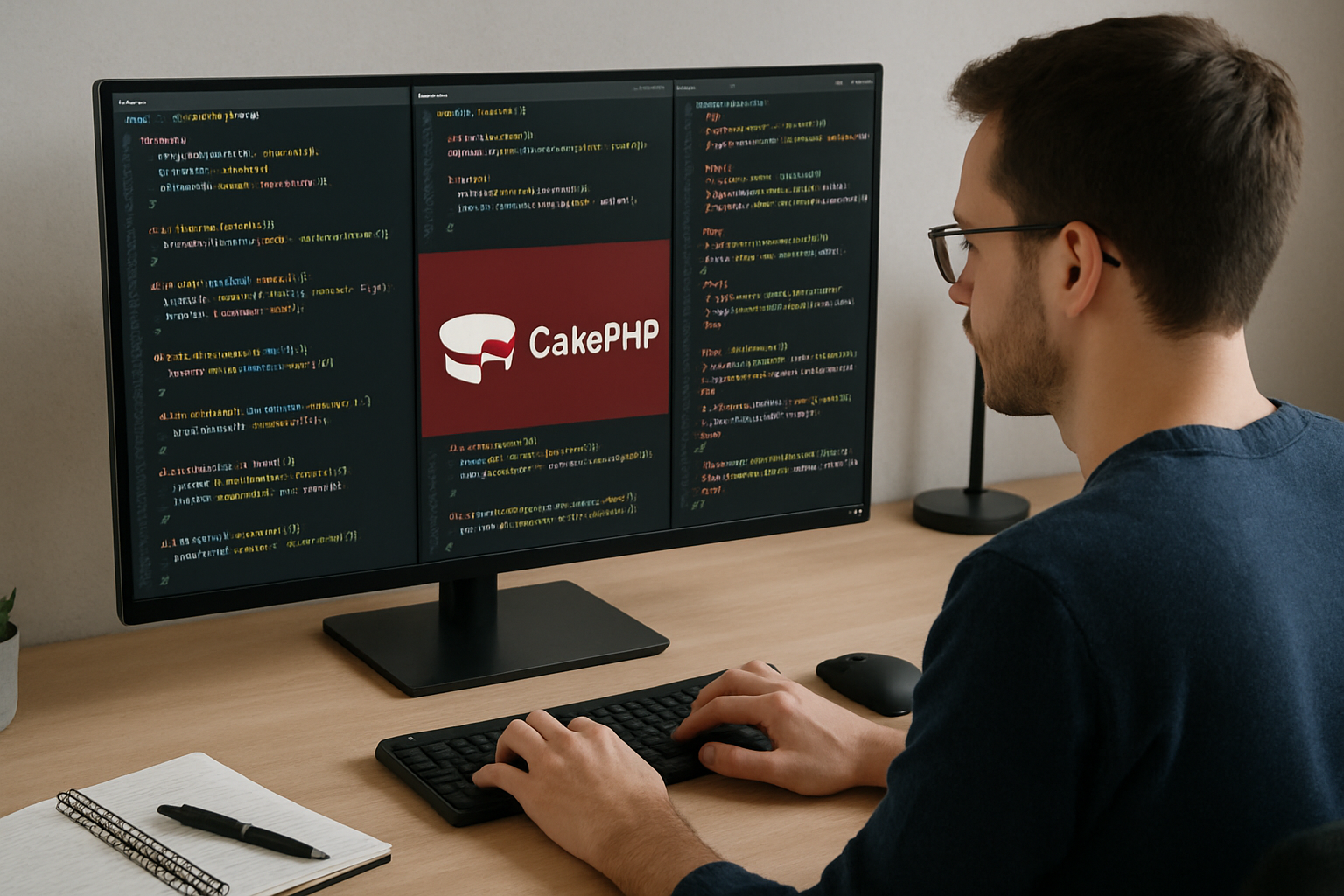 Web developer coding with CakePHP solutions