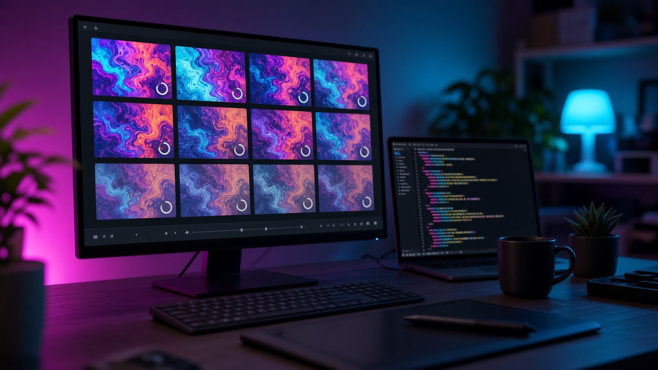 Modern developer workspace illustrating Best AI Image Generation APIs for Web Developers in 2026